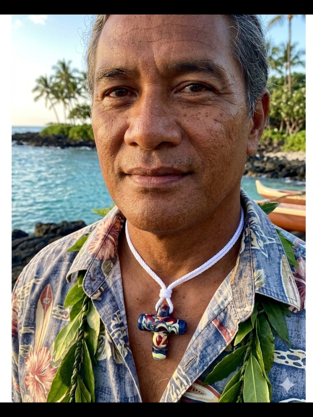 Handcrafted In Hawaii By Steve Murano Glass Cross